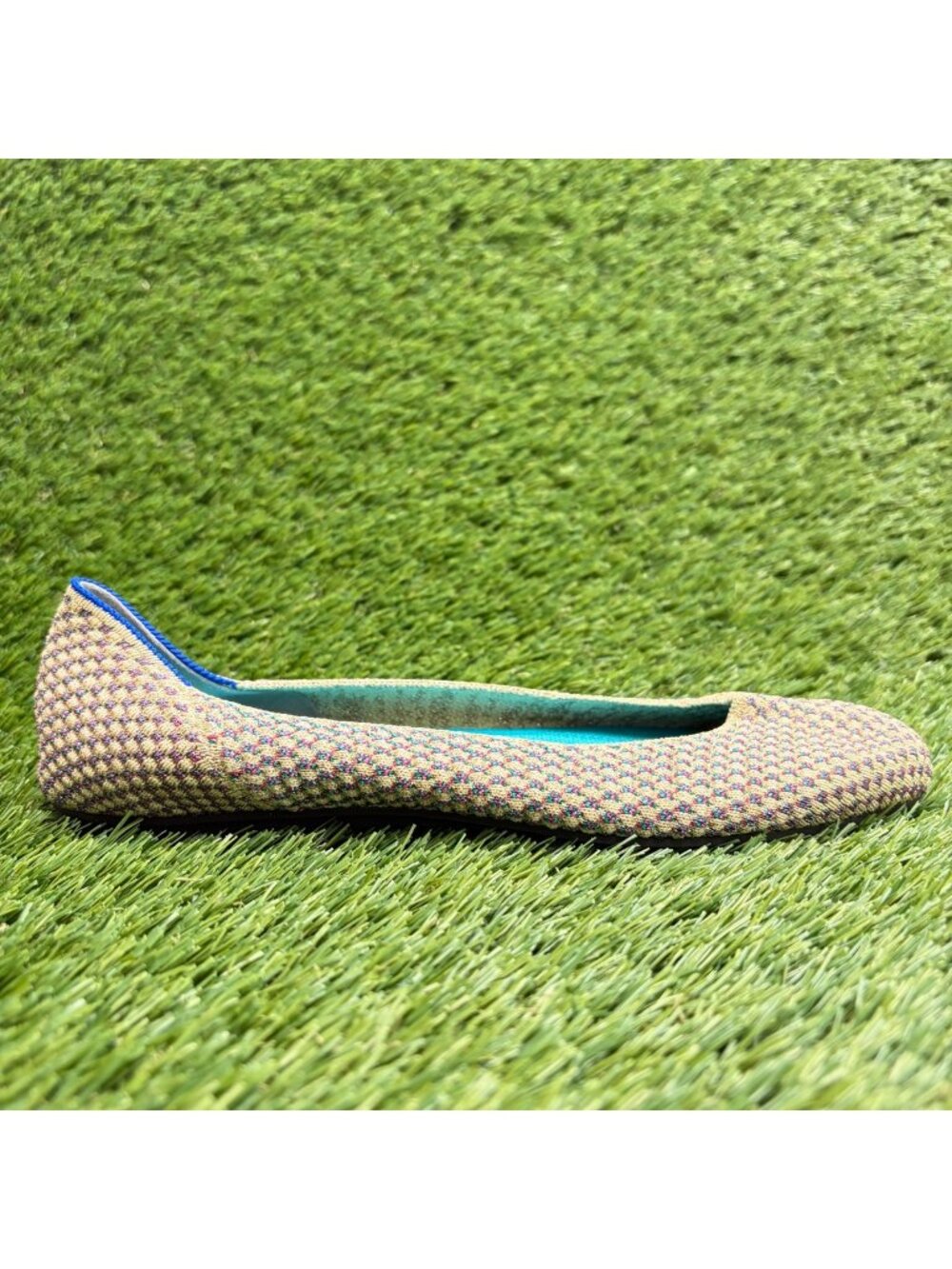 Rothy's The Square Womens Size 7.5 Gold Pink Casual Classic Slip On Flats Shoes